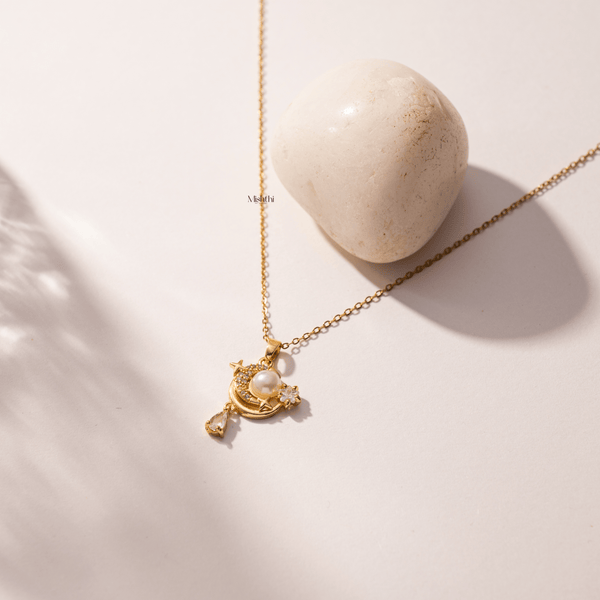 Fiddle Moon Necklace