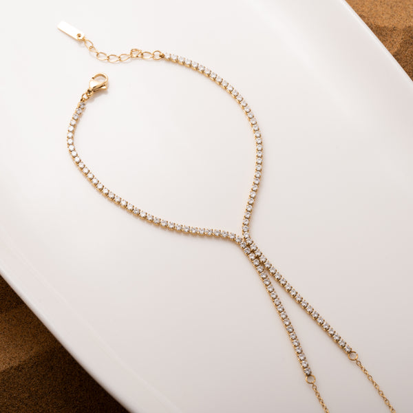 Diamonds Galore Ring Chain Bracelet