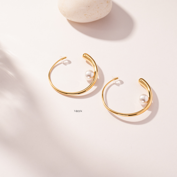 Aqua Pearl Hoops