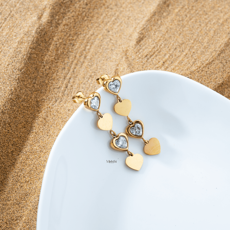 Heart Cubic Earrings