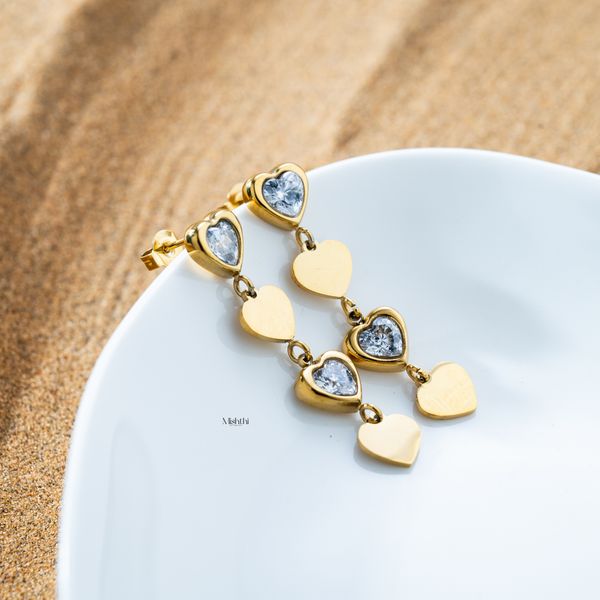 Heart Cubic Earrings