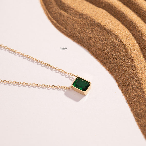Green Rectangle Necklace