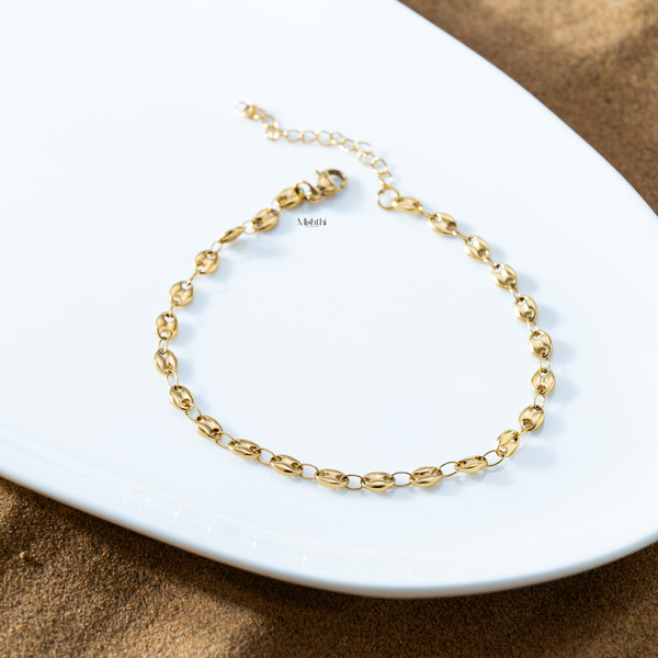 Coffee Bean Link Anklet