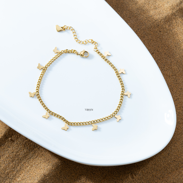 Butterfly Double Layer Anklet