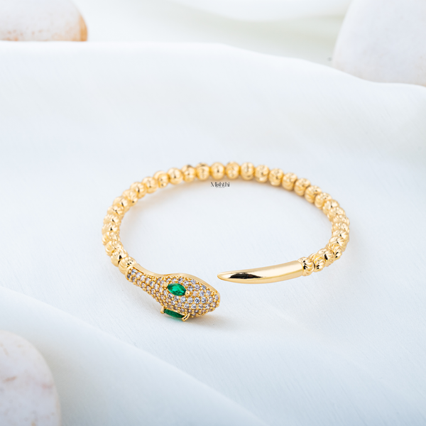 Gold Snake Cuff Bracelet