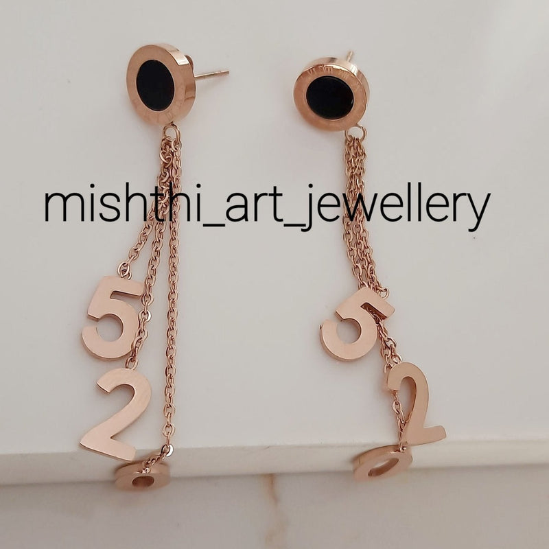 Number Drop Earrings