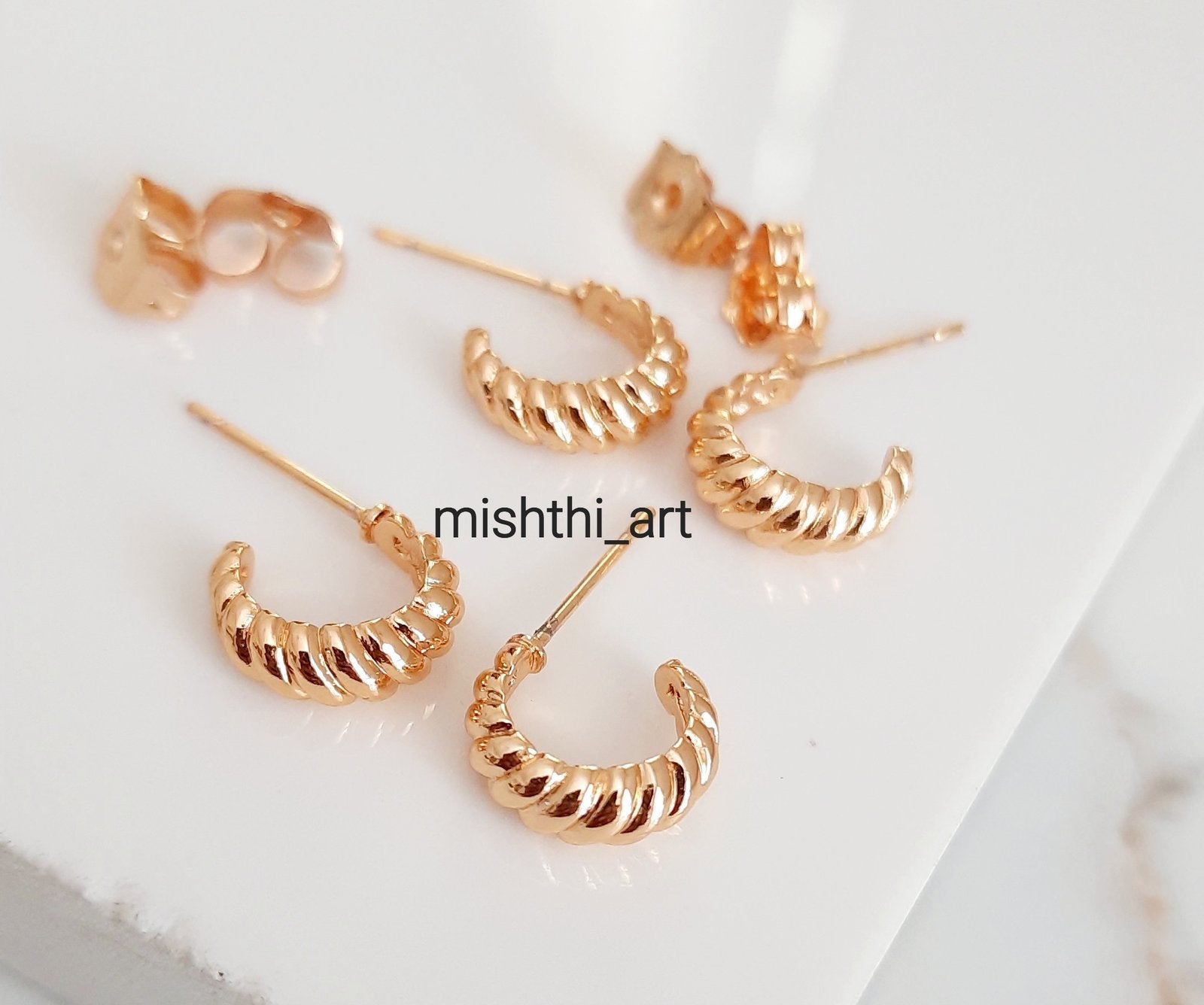 Gold Turn Hoops