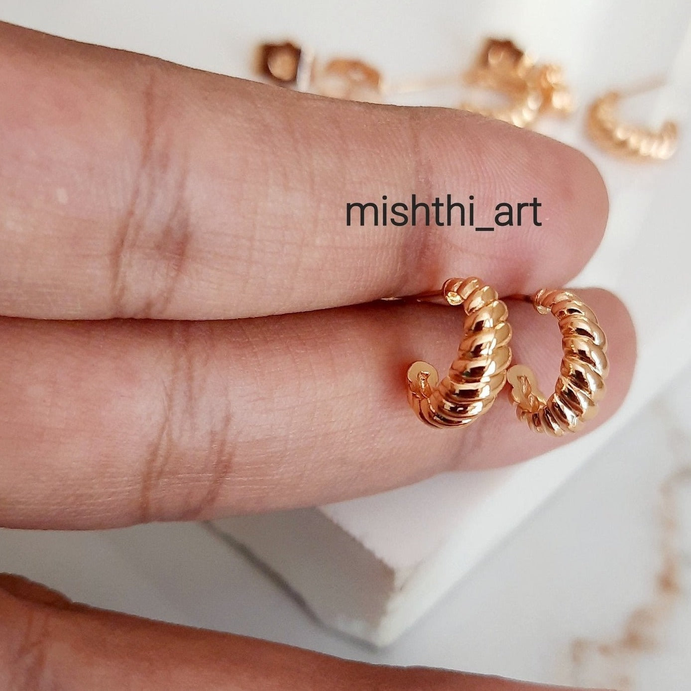 Gold Turn Hoops