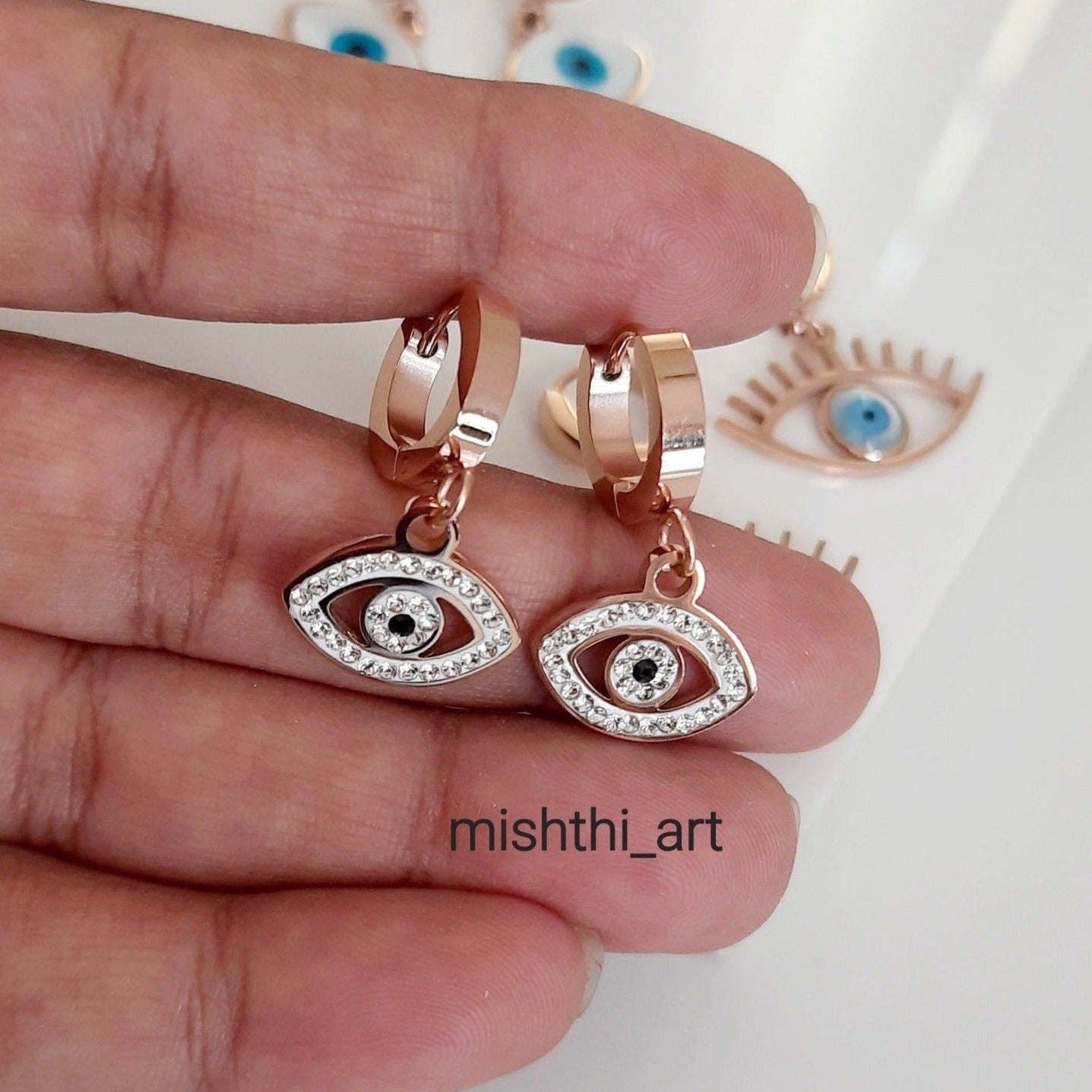 Evileye Diamond Hoops