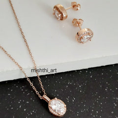White Oval Pendant Set