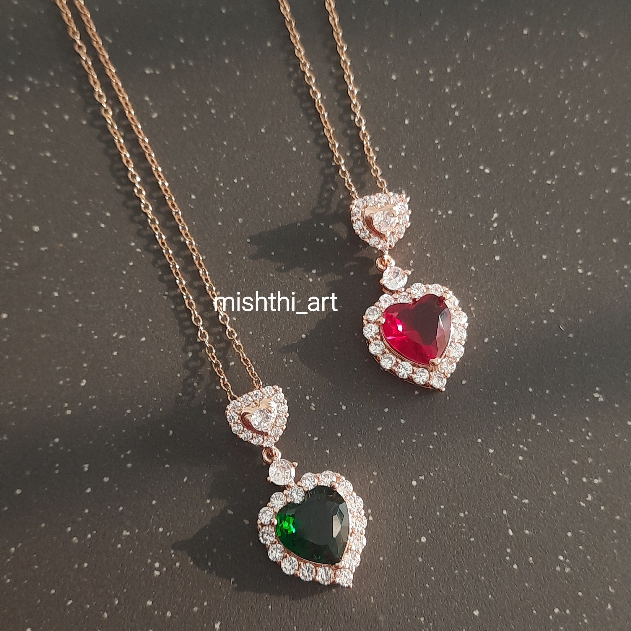 Heart Emerald Necklace