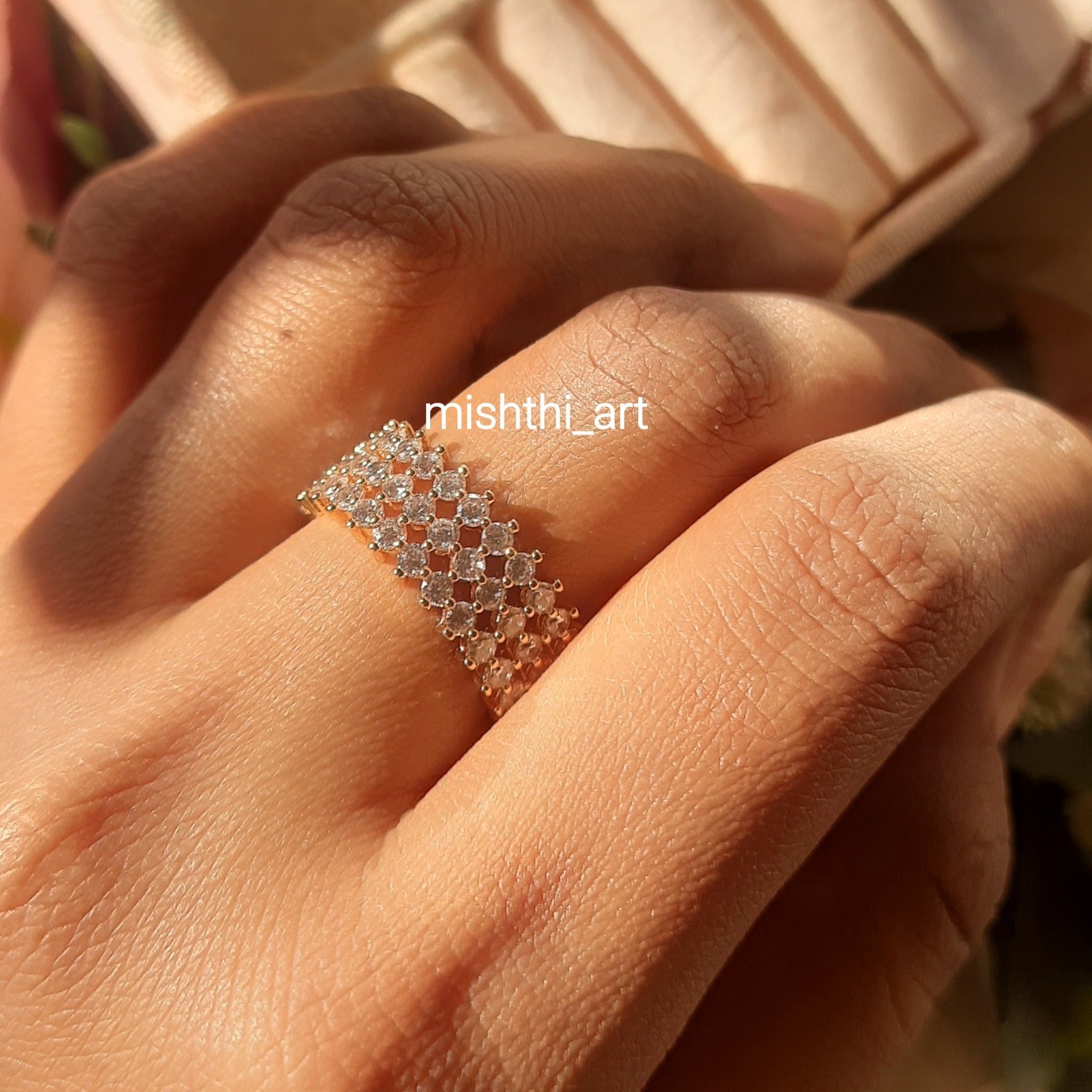 Grid Diamond Ring