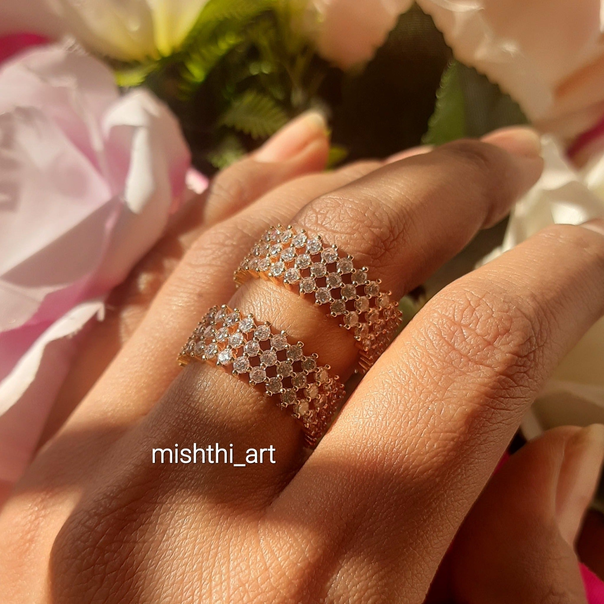 Grid Diamond Ring