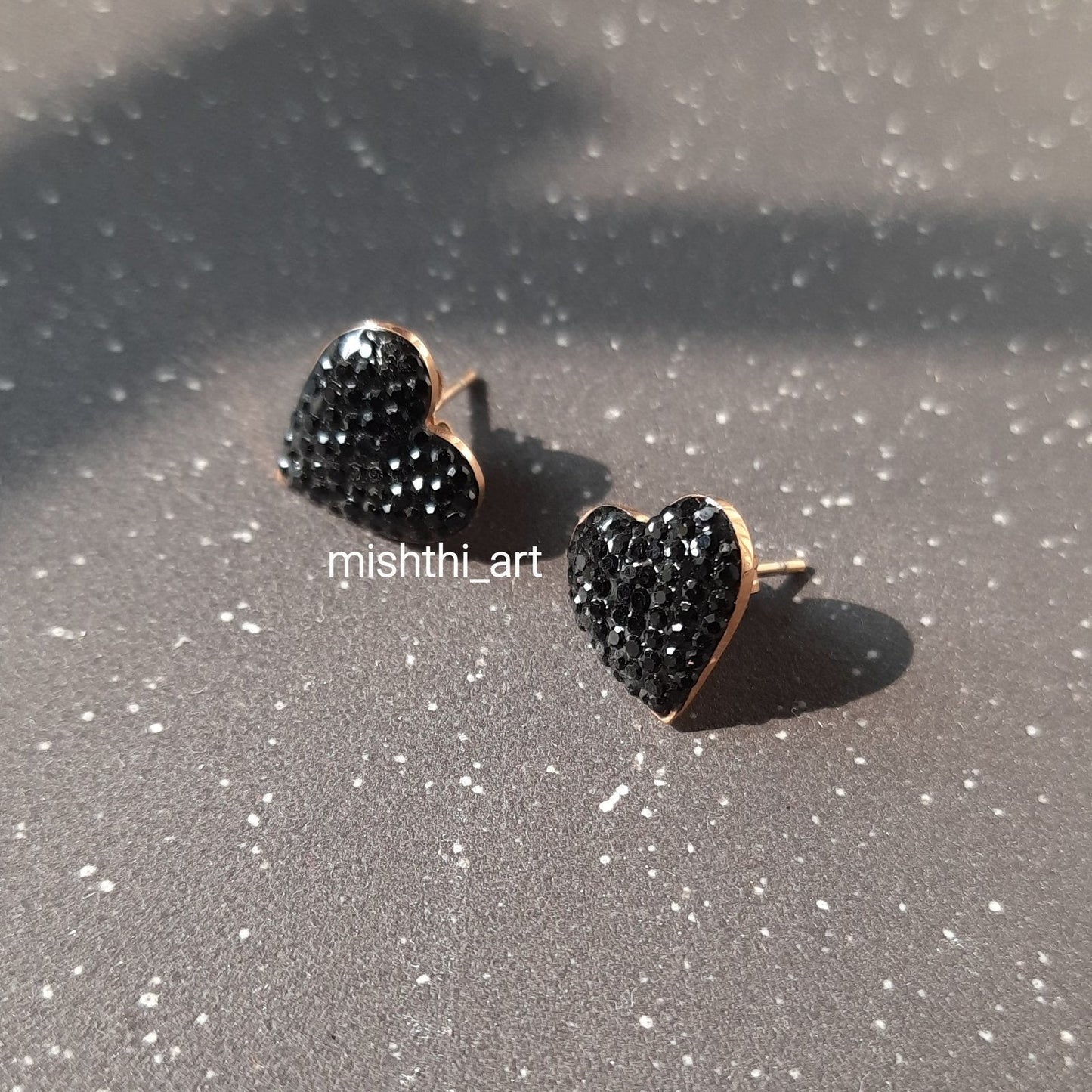 Black Crystal  Studs