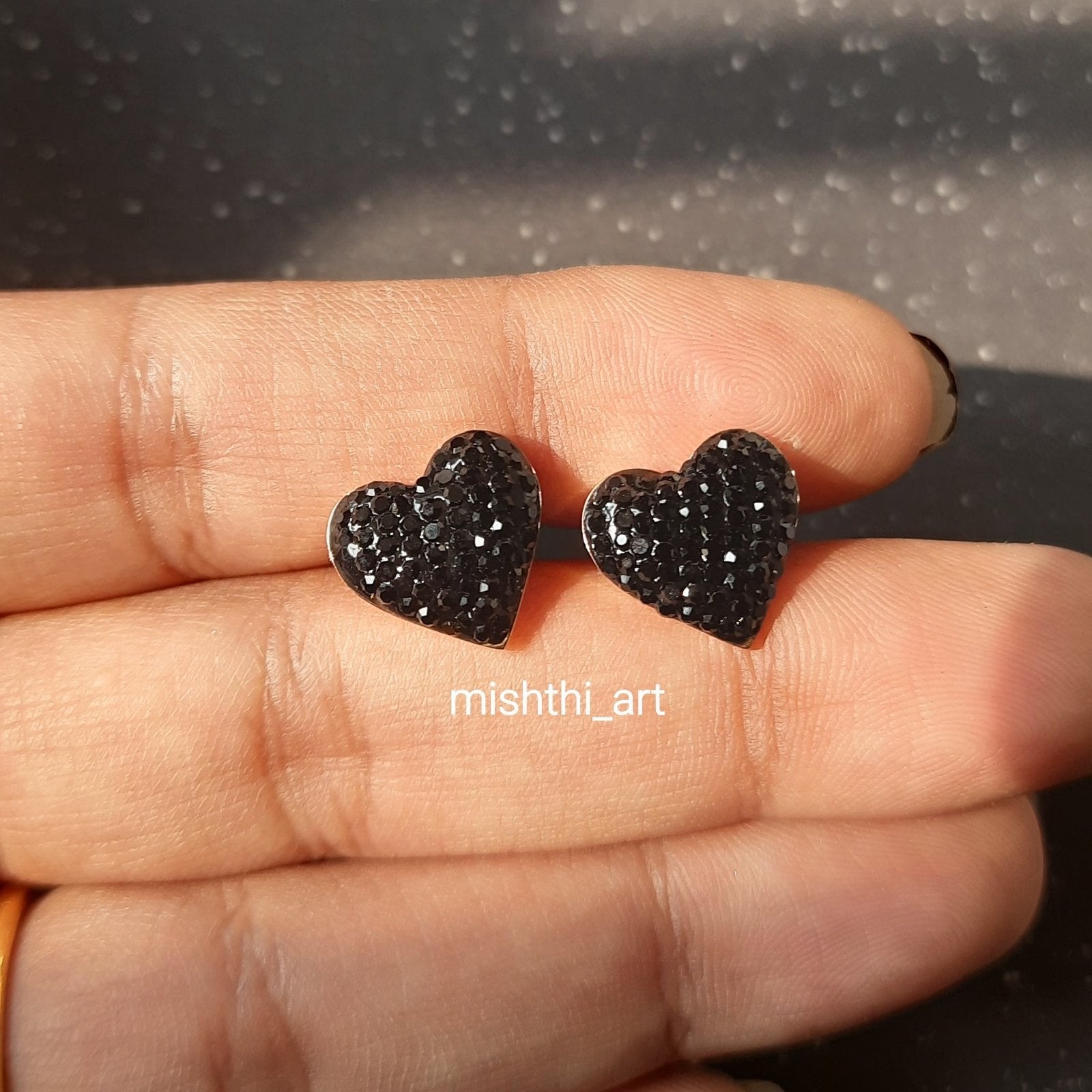 Black Crystal  Studs