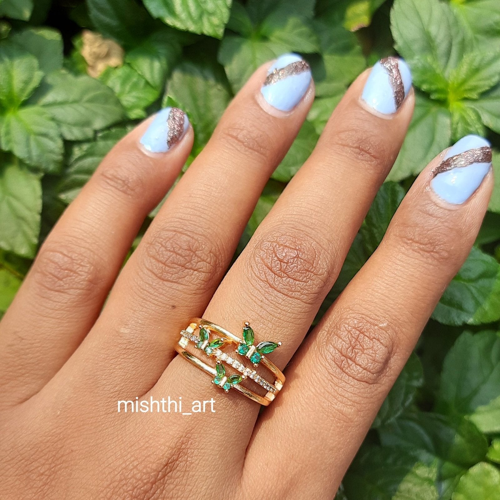 Emerald Butterfly Ring