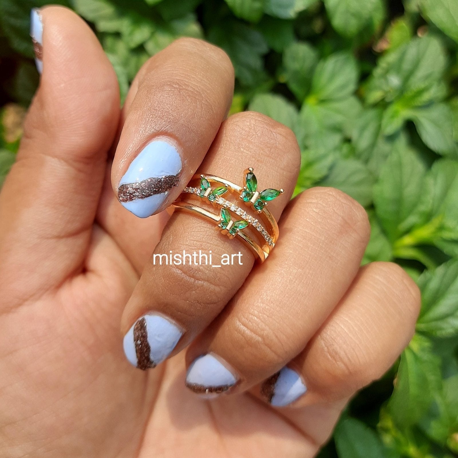 Emerald Butterfly Ring