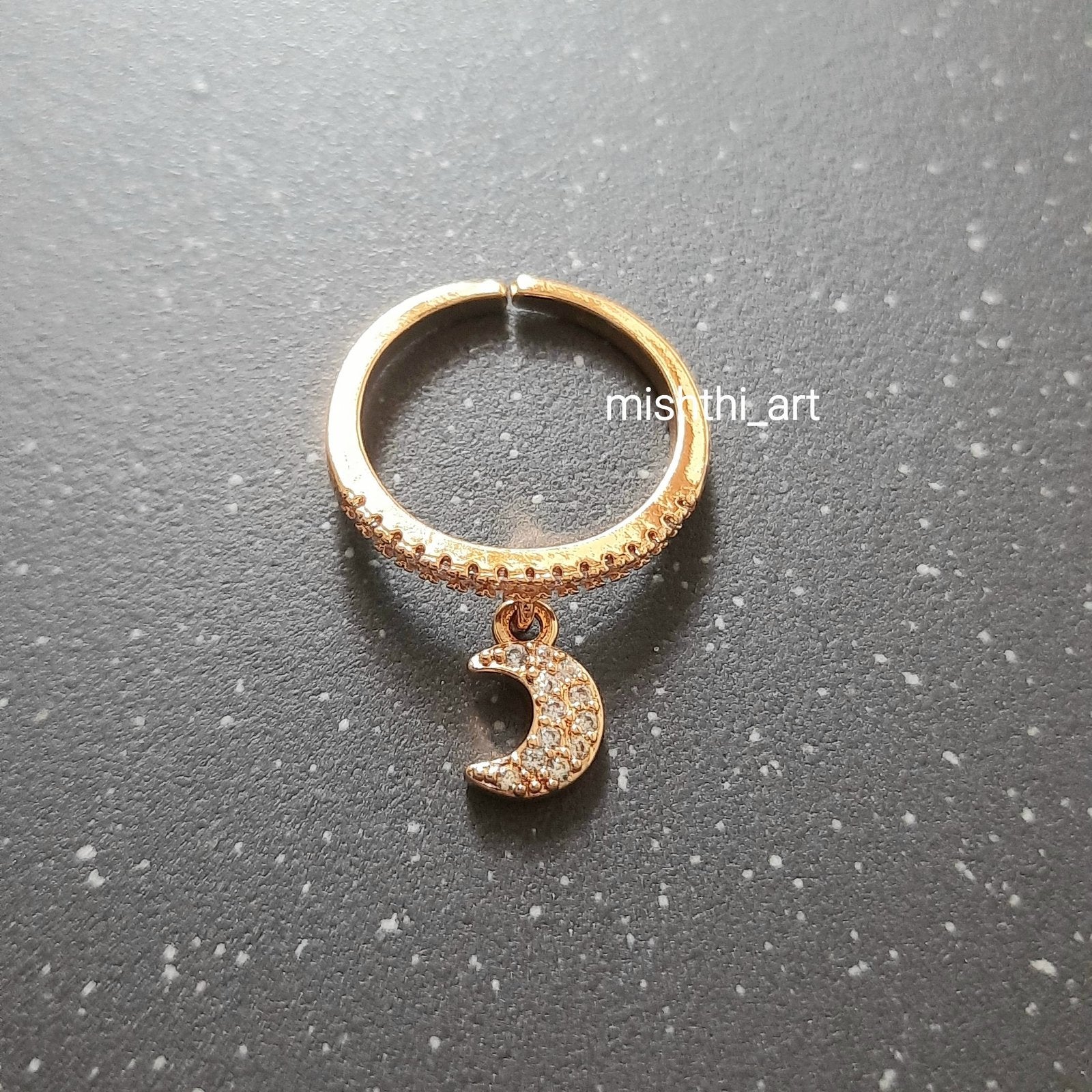 HalfMoon Drop Ring