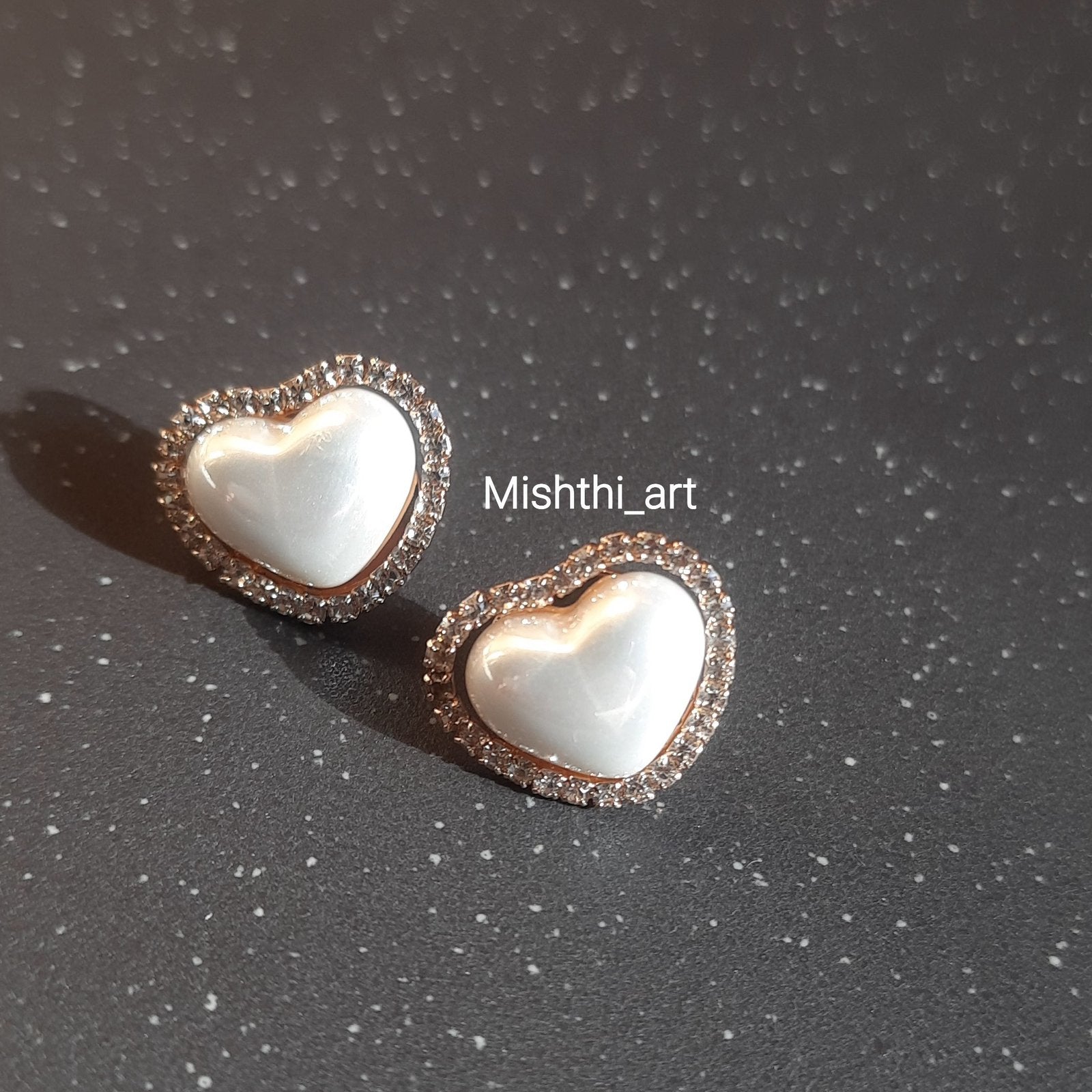 Pearl Heart Studs