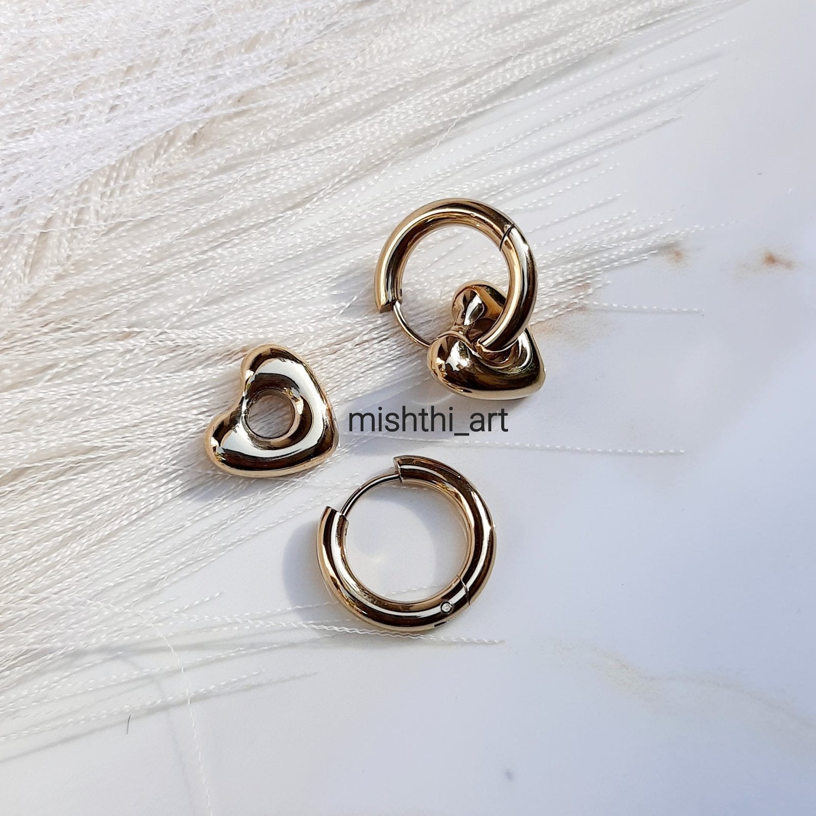 Bubble Heart Hoops