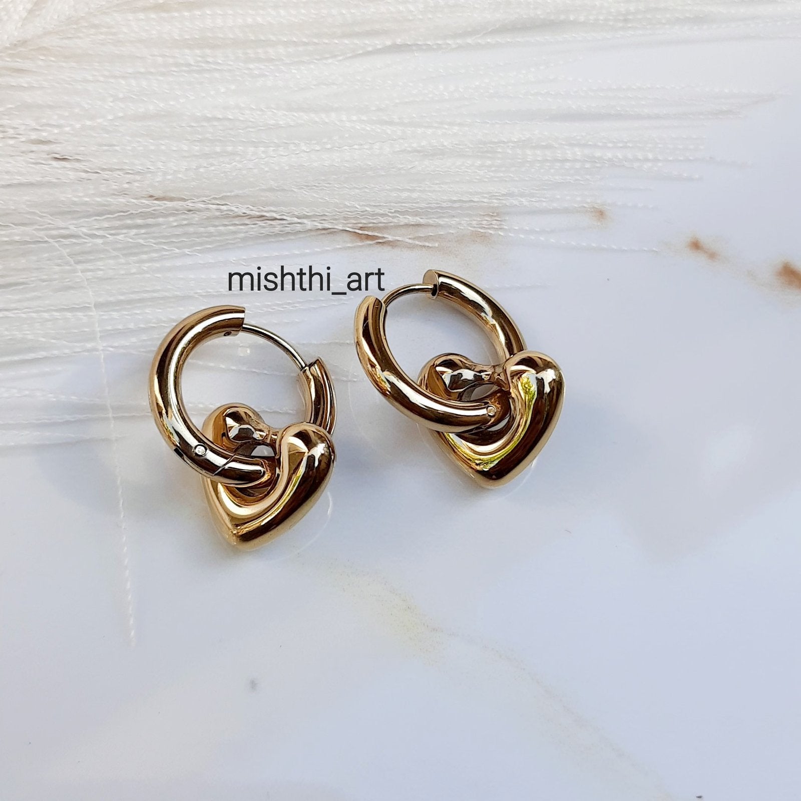 Bubble Heart Hoops