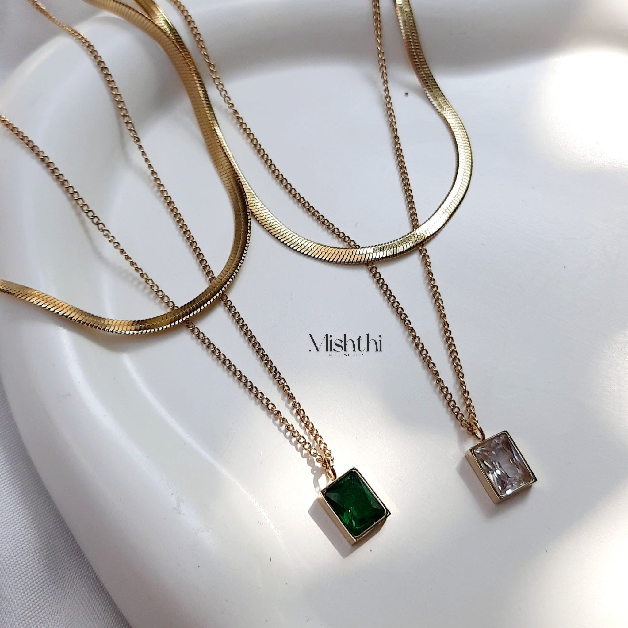 Emerald Stack Necklace