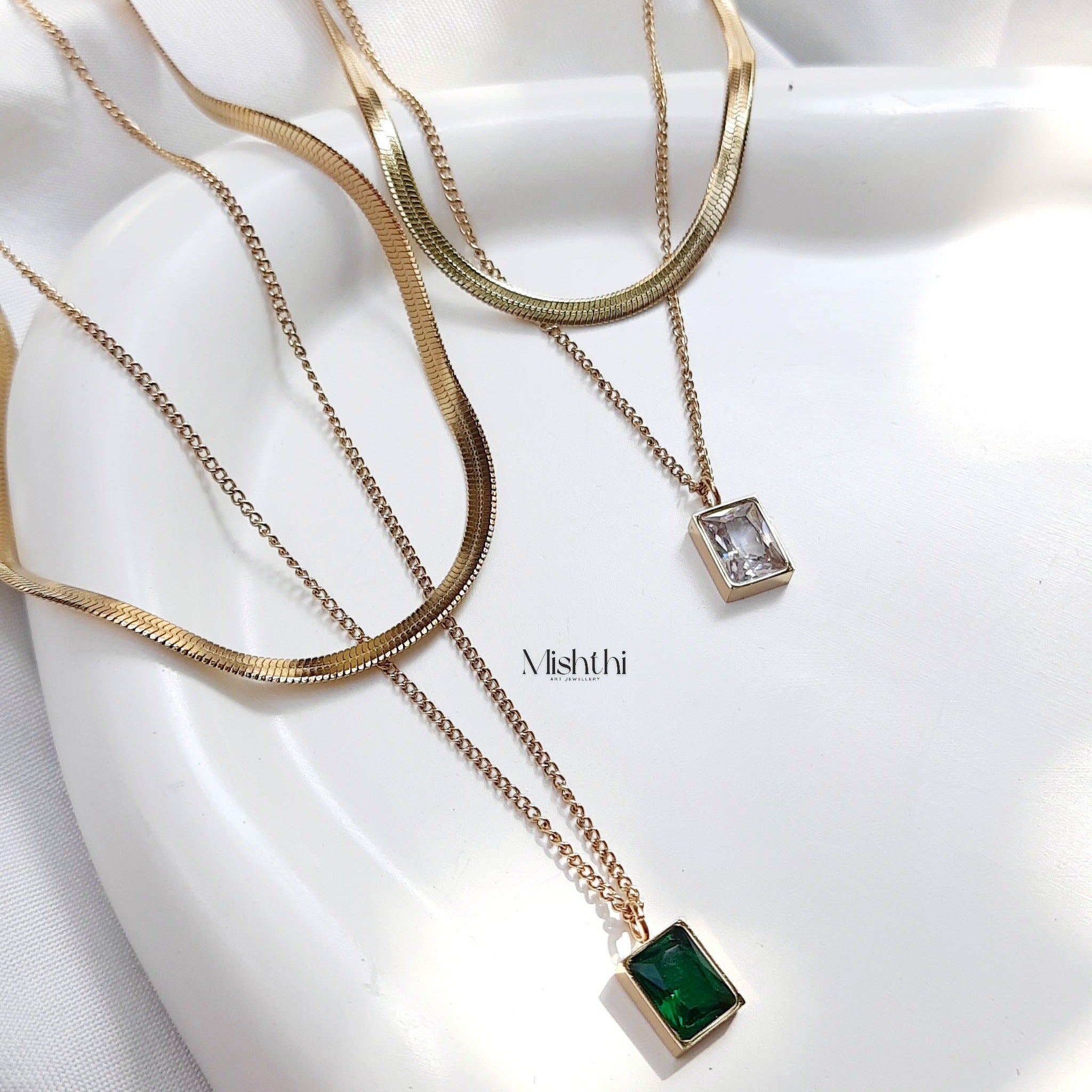 Emerald Stack Necklace