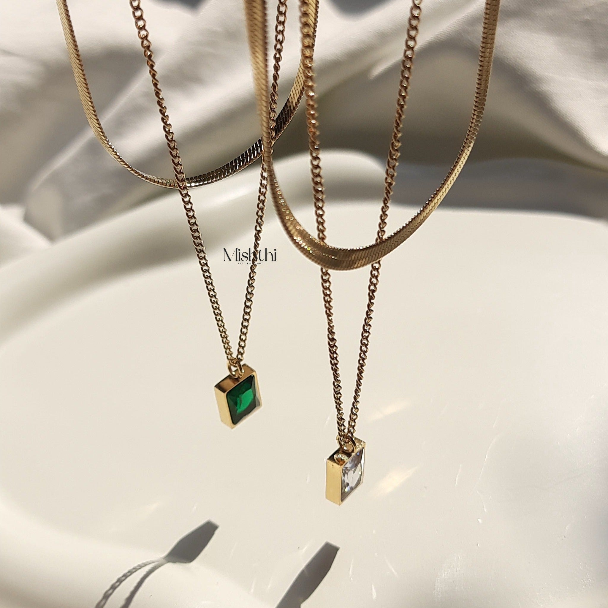 Emerald Stack Necklace