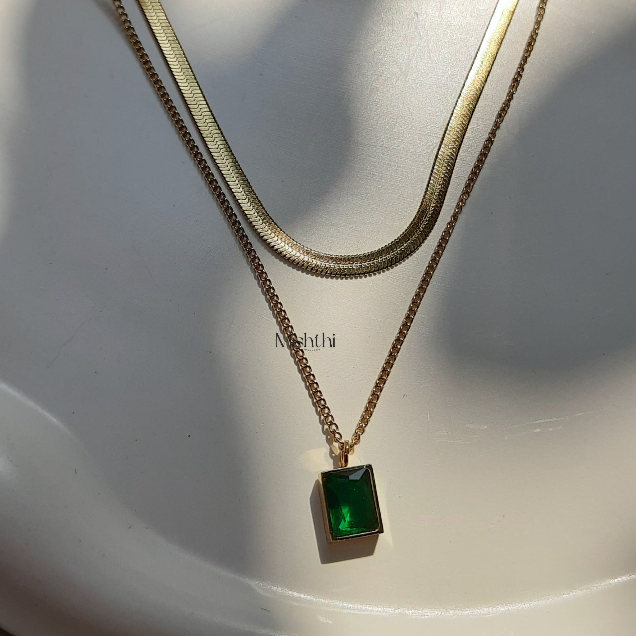 Emerald Stack Necklace