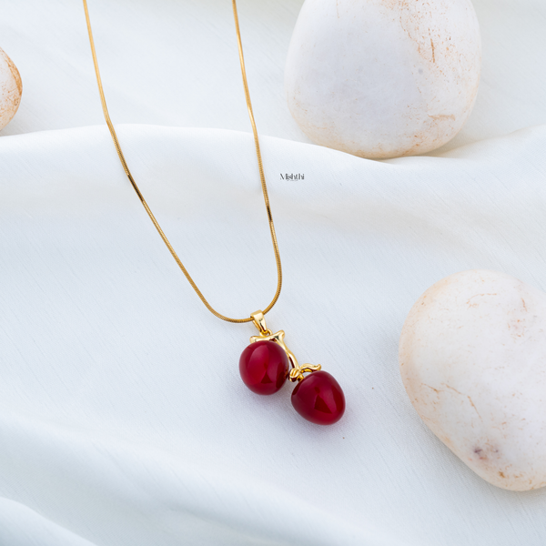 Ruby Cherry Necklace