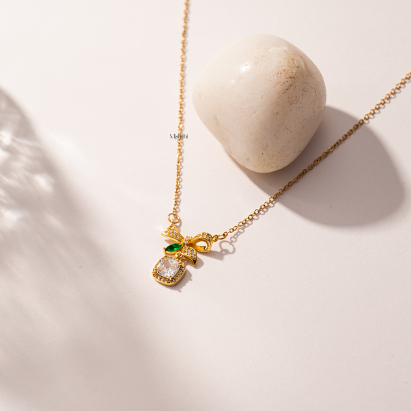 Bow Drop Necklace
