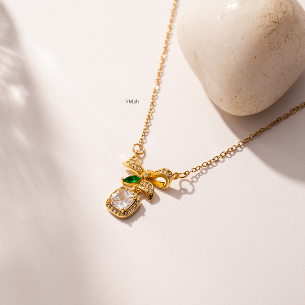 Bow Drop Necklace