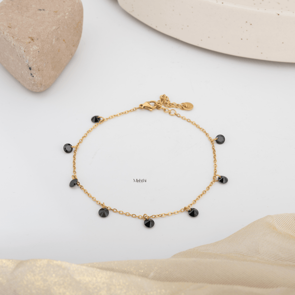 Black Charms Anklet