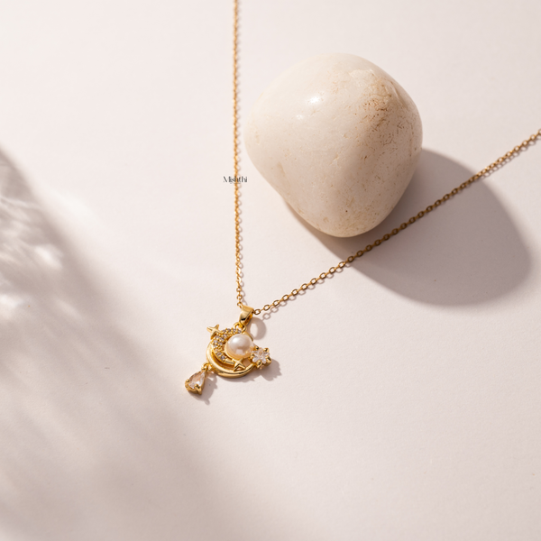 Fiddle Moon Necklace