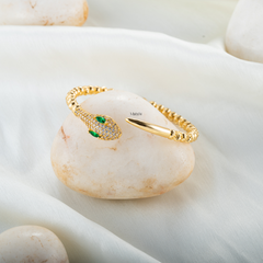 Gold Snake Cuff Bracelet
