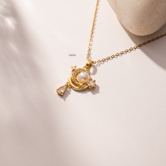 Fiddle Moon Necklace