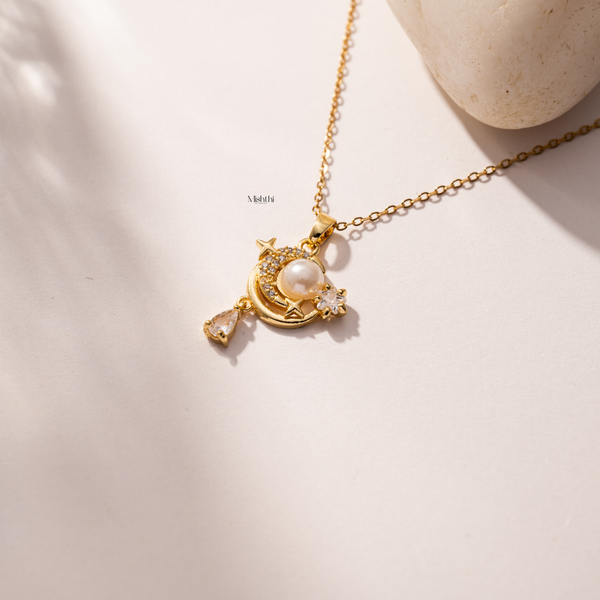 Fiddle Moon Necklace