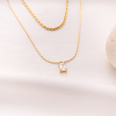 Twist Layer Square Necklace