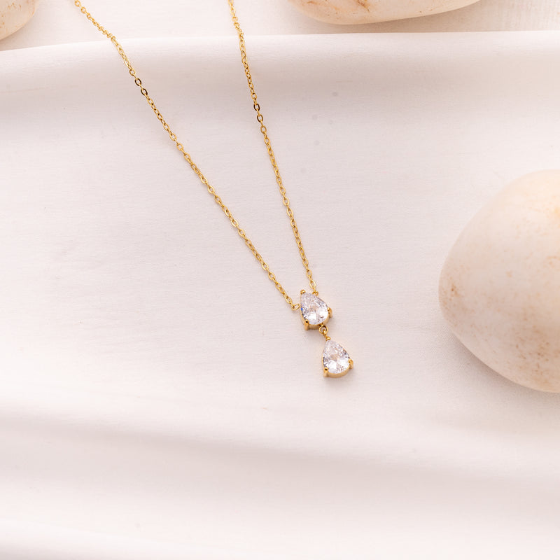 Pear Diamond Drop Necklace