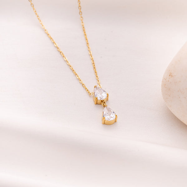 Pear Diamond Drop Necklace