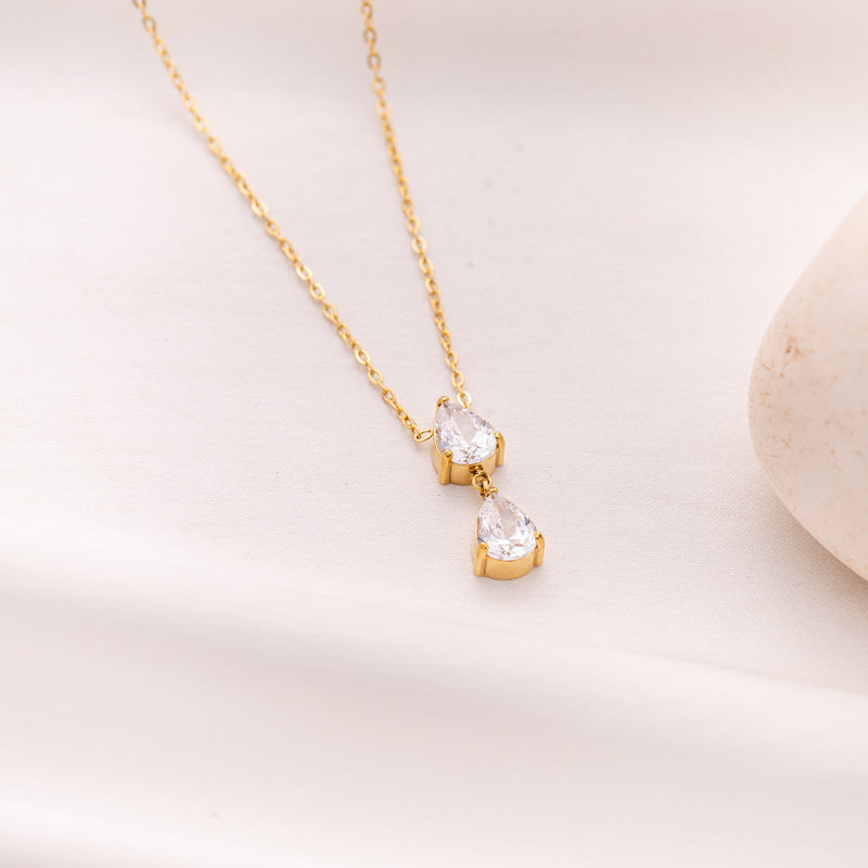 Pear Diamond Drop Necklace
