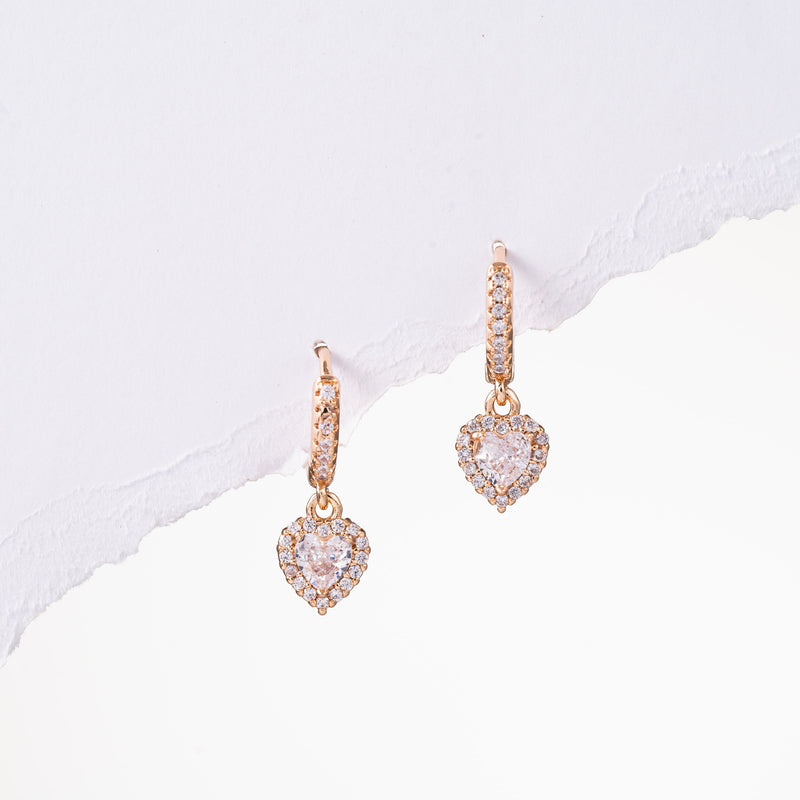 Glittering Heart Earrings