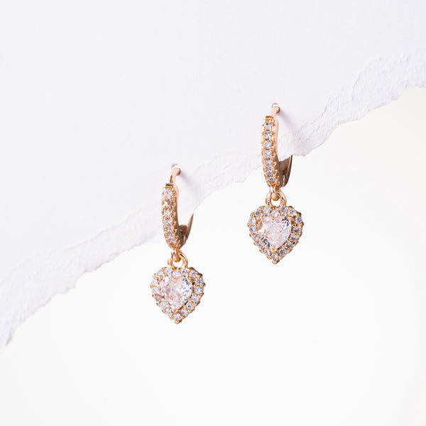 Glittering Heart Earrings