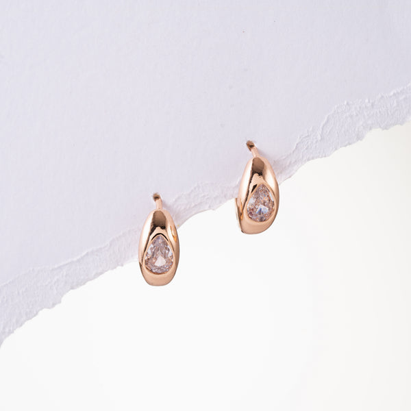 Tiny Row Pear Earrings