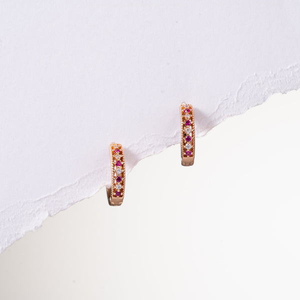 Ruby Cross Earrings