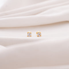 Tiny Diamond Earrings