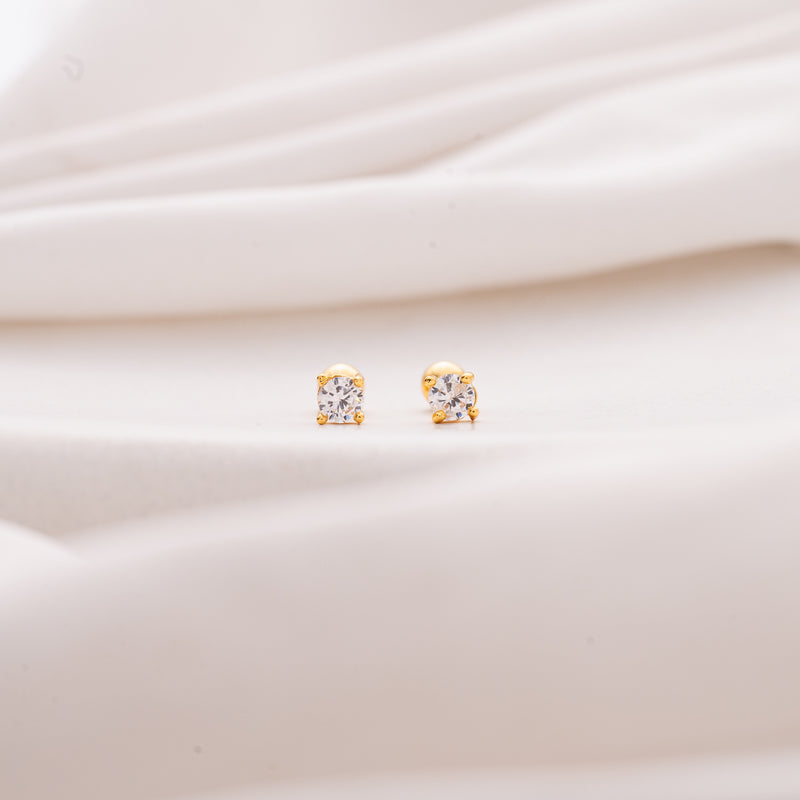 Tiny Diamond Earrings
