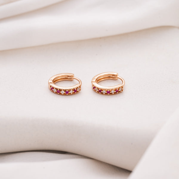 Ruby Cross Earrings