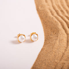 Square Pearl Studs