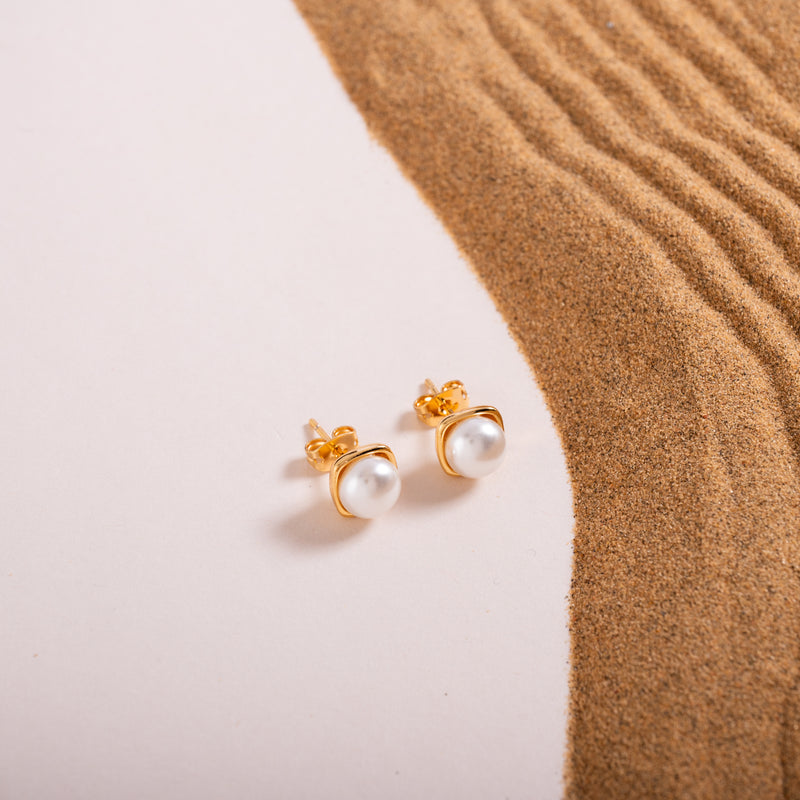 Square Pearl Studs